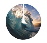 Bella gonna classica per albero di Natale con stampa a onde dell'oceano, adatta per feste di Natale, vacanze, casa, fattoria, decorazione per interni ed esterni