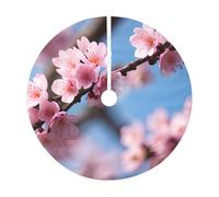 Bella gonna per albero di Natale rustica con stampa di fiori di ciliegio, perfetta per la decorazione della fattoria, decorazione per la gonna dell'albero di Natale