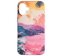 Bella Hawaii Beach Travel Vintage Art Custodia per iPhone 16 Plus