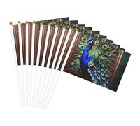 Bella immagine di pavone stampa leggera bandiera palmare bandiere fronte-retro partito parata decorazione casa celebrazioni