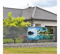 Bella isola nel mare striscioni e cartelli da appendere alla parete bandiera con corda per appendere 89 x 180 cm banner per feste poster fondali per feste interni ed esterni Capodanno, laurea