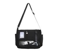 Bella Itabag - Borsa a tracolla trasparente, alla moda, per pendolarismo, stile giapponese, messaggeri per tutti i giorni, Nero , One Size