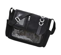 Bella Itabag Borsa a tracolla trasparente Casual Spalla Pendolarismo Stile Giapponese Messaggeri Per La Scuola Quotidiana Crossbody Bella Itabag Moda Spalla Per Pin Display, Nero , One Size