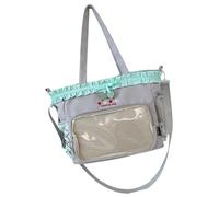 Bella Itabag Borsa A Tracolla Trasparente Grande Capacità Spalla Pendolarismo Archi In Pizzo Increspato Messaggeri Scuola Bella Ita Grande Capacità Spalla Increspato Fiocchi In Pizzo Crossbody, grigio