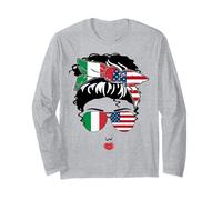 Bella Italiano Americano Mamma Ragazza Sorella Italia Repubblica Giorno Maglia a Manica
