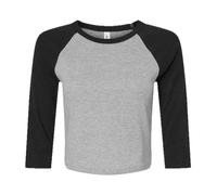 Bella Ladies Micro Rib 3/4 Raglan Baby Tee XS-XXL Bella+Canvas