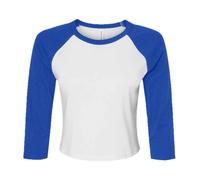 Bella Ladies Micro Rib 3/4 Raglan Baby Tee XS-XXL Bella+Canvas