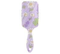 Bella lavanda fiore viola striscia antistatica spazzola per capelli per gli uomini Progettato cuoio capelluto massaggiatore spazzola per la perdita dei capelli con manico ergonomico cepillo para