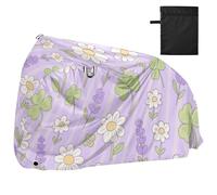 Bella Lavanda Fiore Viola Striscia Impermeabile Bike Covers Outdoor con Fori di Bloccaggio Resistente ai raggi UV Indoor Outdoor Storage Mountain Road Bike Elettrica Copertura Adatto per la maggior
