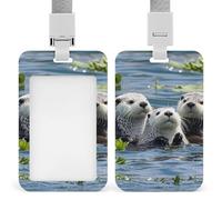 Bella lontra marina porta badge verticale porta nome, impermeabile, con cordino staccabile resistente, per insegnanti di fabbrica in ufficio