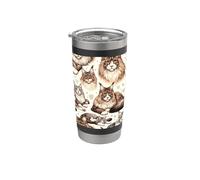 Bella Maine Coon Cats Pattern Estetica Gatto Bicchiere termico in acciaio inox doppia parete