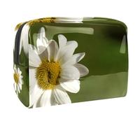 Bella margherita con sfondo sfocato borsa cosmetica per le donne, borsa da viaggio grande in PVC trucco pratico sacchetto organizzatore con cerniera, Multi, 18.5x7.5x13cm/7.3x3x5.1in, Beauty case
