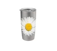 Bella margherita inglese di colore bianco Bicchiere termico in acciaio inox doppia parete