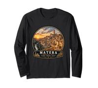 Bella Matera Italia Paesaggio Vecchio e Cittadino Maglia a Manica