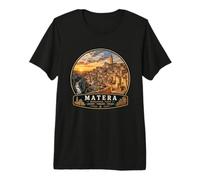 Bella Matera Italia Paesaggio Vecchio e Cittadino Maglietta Premium