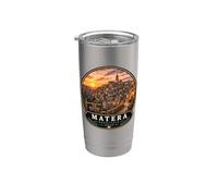 Bella Matera Tramonto Storico Città Paesaggio Bicchiere termico in acciaio inox doppia parete