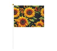 Bella mini bandiera a forma di girasole con asta solida bianca - colori vivaci e resistente allo sbiadimento - bandiere tenute in mano con lancia