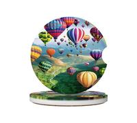 Bella mongolfiera Stampato Auto Coaster Set 6,5 cm Sottobicchieri Ceramica Adatto per Portabicchieri