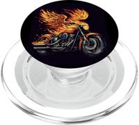 Bella moto con fuoco e fiamme ali PopSockets PopGrip per MagSafe