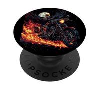 Bella moto in fresco fiamme patriottiche sguardo con aquila PopSockets PopGrip Adesivo