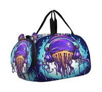 Bella Musica Medusa Viola Borsa Sportiva da Nuoto e Palestra con Scomparto per Scarpe Borsa da Viaggio per Il Fine Settimana Borsone per Ragazzi
