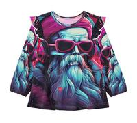 Bella Musica Natalizia Santa Camicie da Notte da Donna,Pigiami a Maniche Lunghe Morbide Abbigliamento da Notte