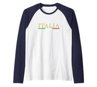 Bella Napoli l’identità Nazionale Bandiera Italiana Passione Maglia con Maniche Raglan