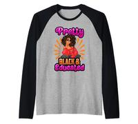 Bella Nero E Educato Melanina Regina Donne Ragazza Magia Maglia con Maniche Raglan