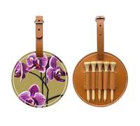 Bella Orchidee Brown Golf tee Storage Bag, multifunzionale Golf tee Storage Bag per gli uomini, materiale durevole PU