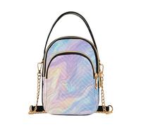 Bella Pastello Arcobaleno Liquido Donne Borse A Spalla Stampa Artistica Del Telefono Cellulare Borsa Della Catena Tracolla Trapuntata