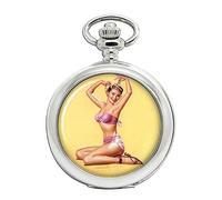 Bella Pin-up Girl Full Hunter Orologio da tasca