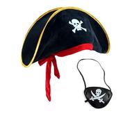 Bella Pirata Copricapo Pirata Copricapo Cerchio Capelli Cerchio EyePatch Cappello Set Cartoon Capitano Cappello Tricorno Accessori Forniture Per Il Partito