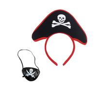 Bella Pirata Copricapo Pirata Copricapo Cerchio Capelli Cerchio EyePatch Cappello Set Cartoon Capitano Cappello Tricorno Accessori Forniture Per Il Partito