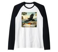 Bella preda Tedesca di Uccelli Grafica con la Natura della Germania Maglia con Maniche Raglan