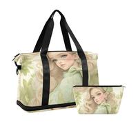 Bella principessa bionda rosa bianca borsa da viaggio con tasca bagnata tracolla regolabile borsa da allenamento per allenamento grande capacità per uomini donne