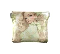 Bella principessa bionda rosa bianca da donna in pelle PU portamonete unico chiusura portafoglio porta carte per le donne viaggio, Bella Bionda Principessa Rosa, 1 size, moderno