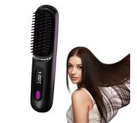 Bella Pro Brush, Bella Pro Blow Out Brush, Bellabrush Pro Hair Brush, Portable Cordless Hair Straightener With Heated Hair Comb, Hair Straightener Brush For Thick Hair (Black)