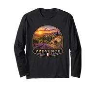 Bella Provenza Lavanda Campi Paesaggio Maglia a Manica
