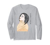 Bella Ragazza Che Si sente Felice, Oggi è Un Buon Giorno,Sketch Art Maglia a Manica