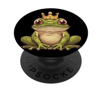Bella rana incoronata per uno sguardo spiritoso nel regno PopSockets PopGrip Adesivo