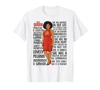 Bella Regina Nera Ragazza Potenza Donne Melanina Magia Maglietta