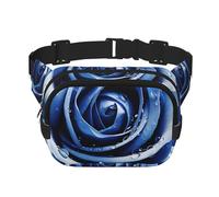 Bella rosa blu illustrazione marsupio marsupio piccolo moda crossbody marsupio leggero marsupio per donne uomini corsa allenamento escursionismo viaggi