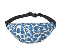 Bella rosa blu Ragazzi grande marsupio da viaggio, borsa a tracolla da viaggio, adatto per godersi sport, corsa, ciclismo, viaggi, pesca
