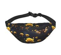 Bella rosa gialla Ragazzi grande marsupio da viaggio, borsa a tracolla da viaggio, adatto per godersi sport, corsa, ciclismo, viaggi, pesca