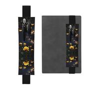 Bella rosa gialla regolabile in pelle portapenne Notebook riviste calendari Tablet Case - Fascia elastica segnalibro e portapenne