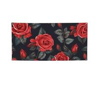 Bella rosa rossa fiori banner stampa bandiera interna esterna festa banner e segni poster personalizzato sfondo foto sfondo per affari laurea matrimonio evento decorazione medio