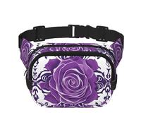 Bella rosa viola stampato multifunzionale marsupio unisex trendy messenger bag, viaggio sport storage bag