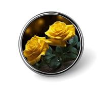 Bella Rose gialle Distintivo Rotondo Carino Spilla Cappelli Giacche Decorazione Personalizzata Spilla Abbigliamento Gioielli Accessori per Festa di Nozze Regalo