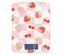 Bella Rosso Fragole Cibo Pesatura Portatile Bilancia Cibo Digitale 12 lb/1 Oz, 5kg/5g Scala di grammo Digitale con 4 Unità per (Utente) (Utente) (Utente) Peso Digitale para comida