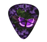 Bella scatola portaoggetti viola con stampa a farfalla, diversi spessori, plettri per chitarra acustica